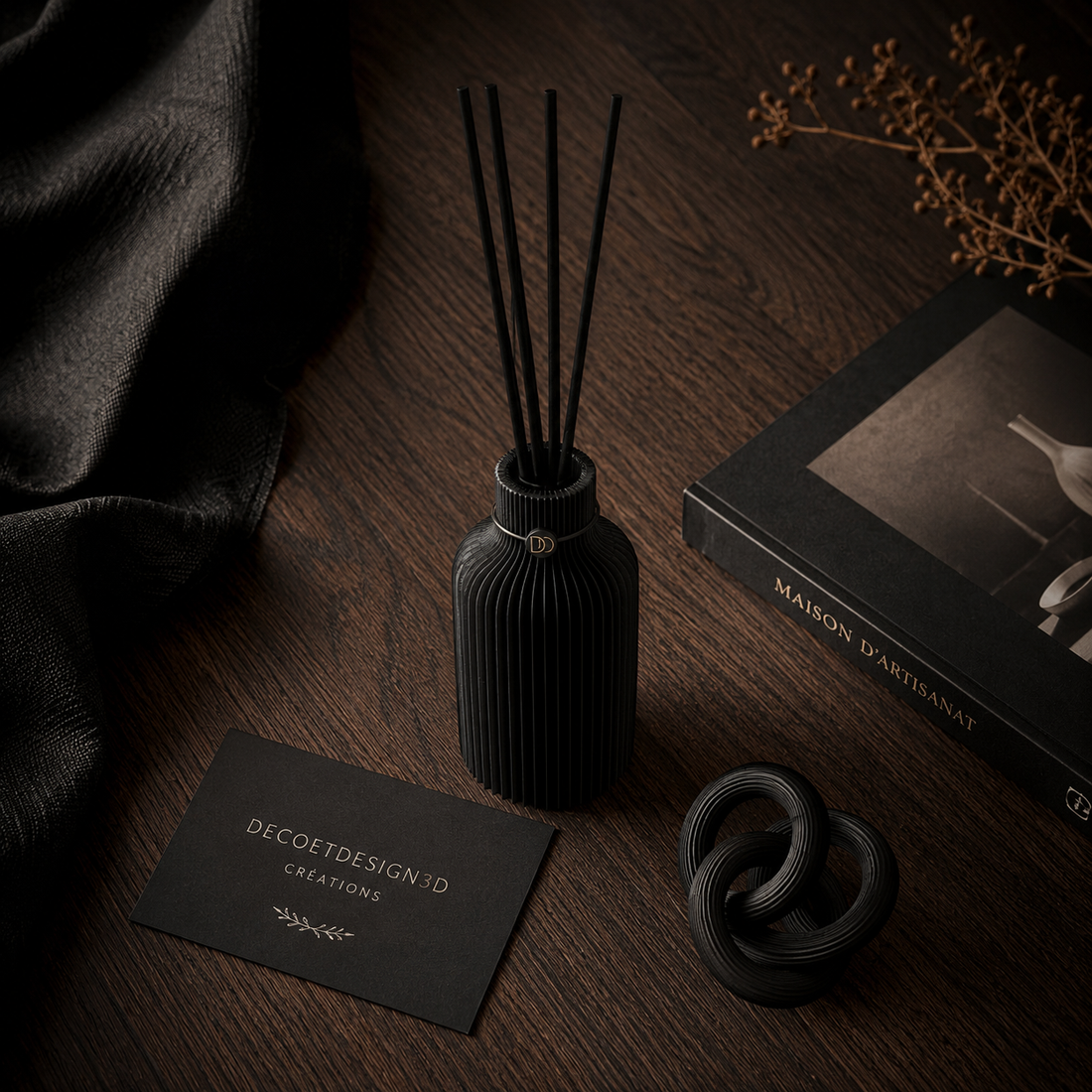 Diffuseur design minimaliste et objet décoratif artisanaux, idées cadeaux fête des pères