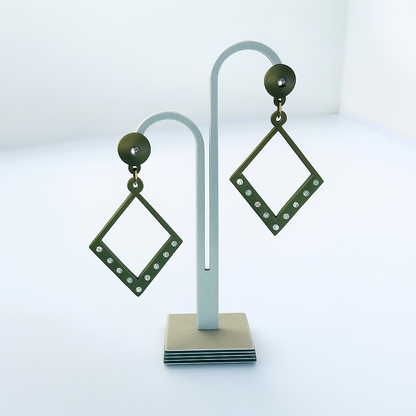Boucles d'oreilles Astra couleur Green Army – Decoetdesign3D