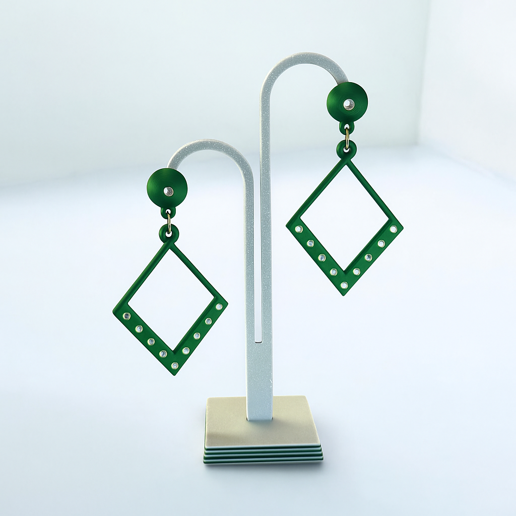 Boucles d'oreilles Astra couleur verte – Decoetdesign3D