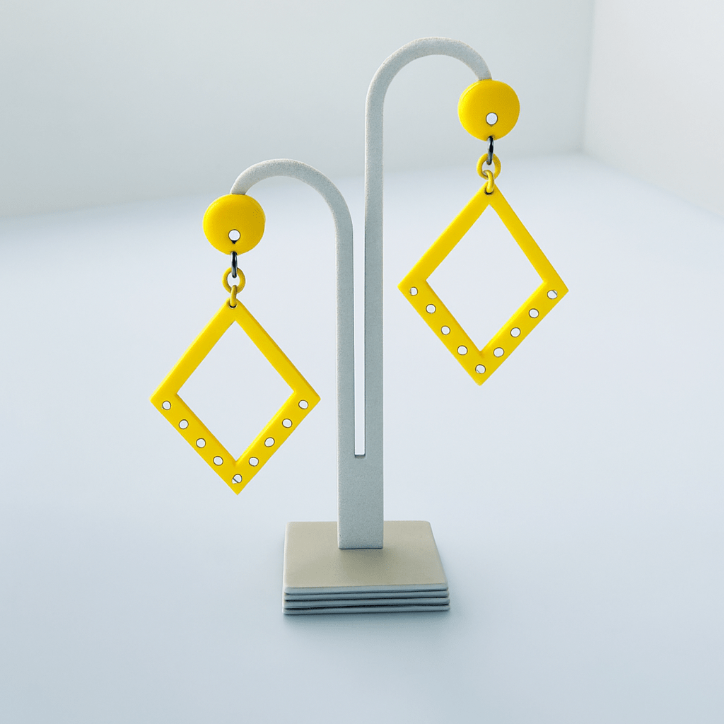 Boucles d'oreilles Astra imprimées en 3D – vue détaillée – Decoetdesign3D