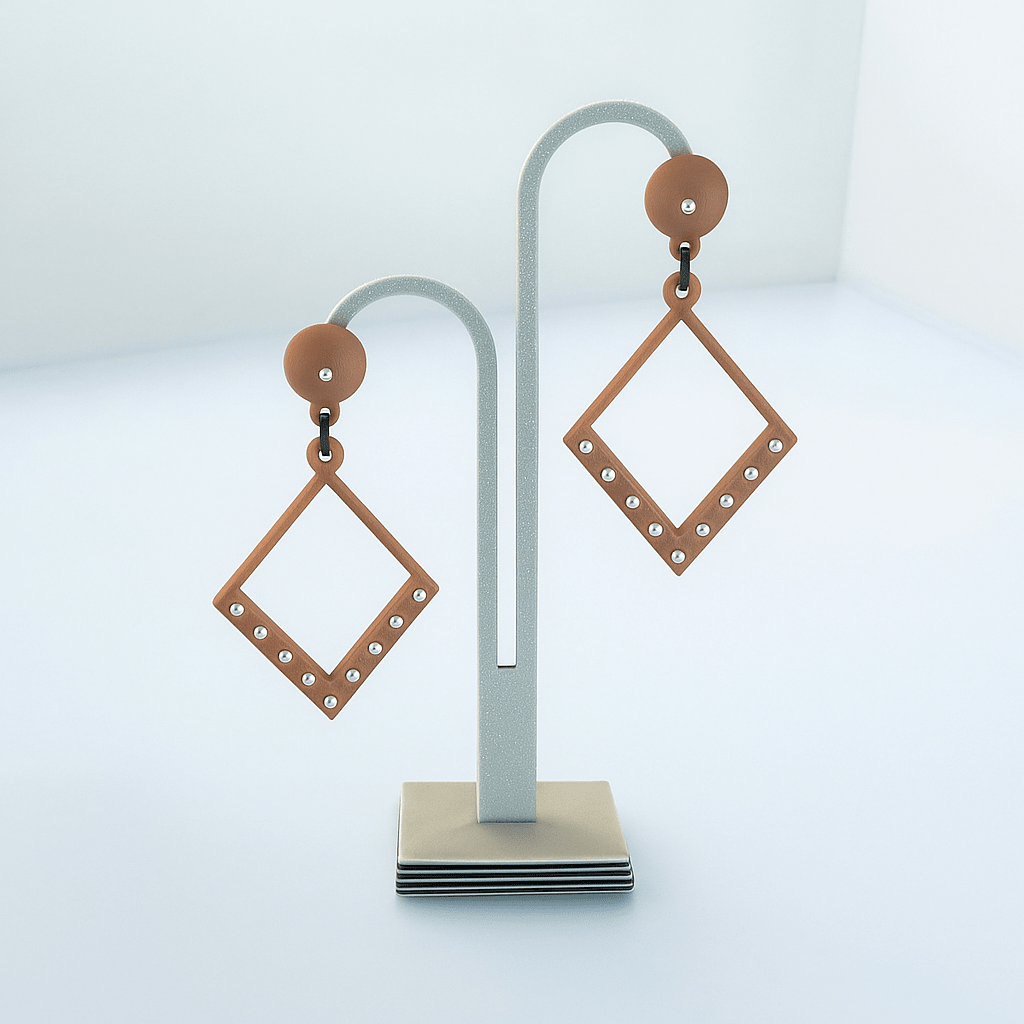 Boucles d'oreilles Astra – vue rapprochée du modèle – Decoetdesign3D