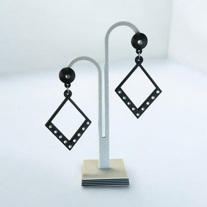 Boucles d'oreilles Astra – détail du design géométrique – Decoetdesign3D