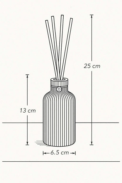 Diffuseur de parfum design minimaliste 3D, illustration dimensionnelle.