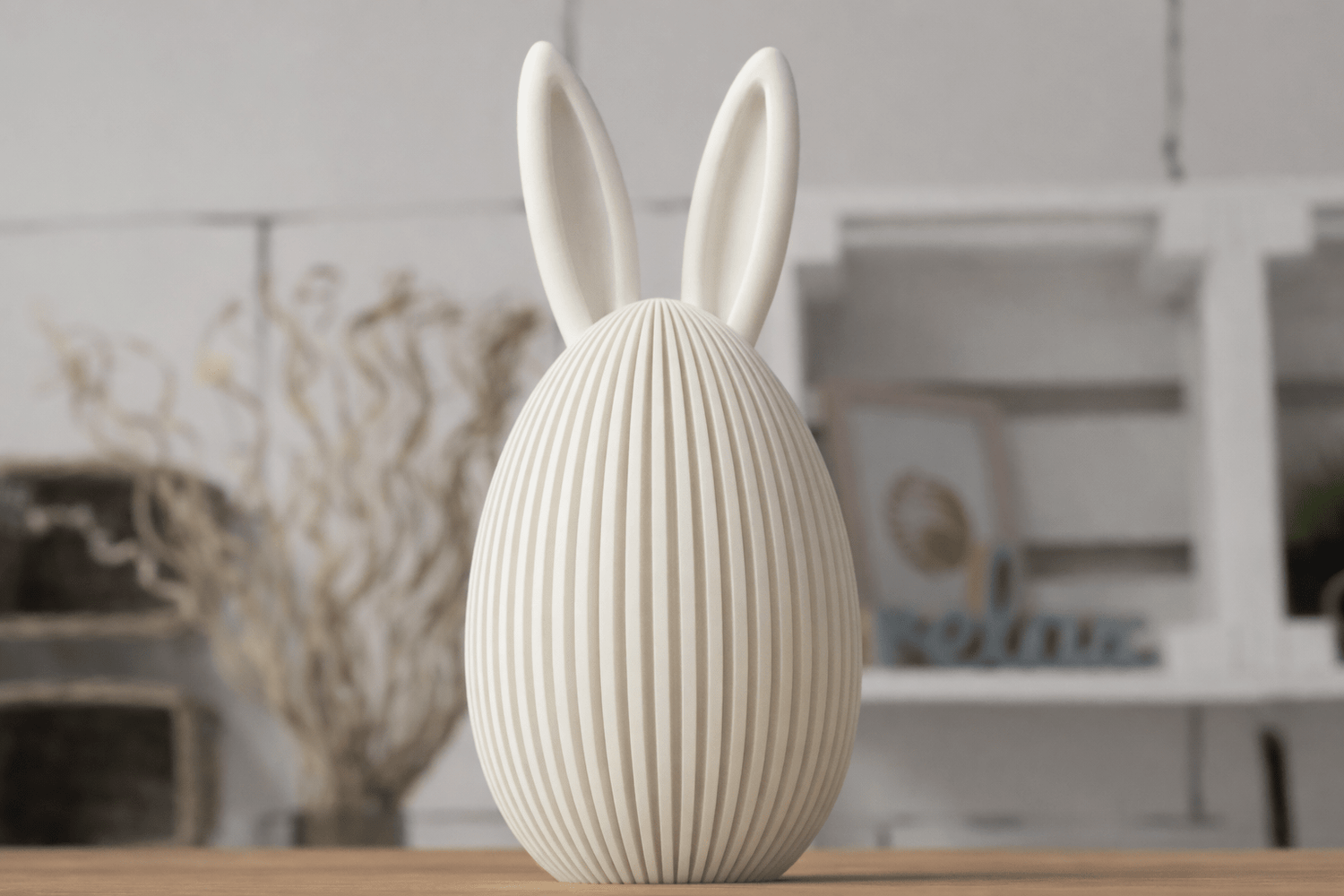 Lapin de Pâques Design Moderne Sculpture 3D Artisanale - DECO ET DESIGN 3D