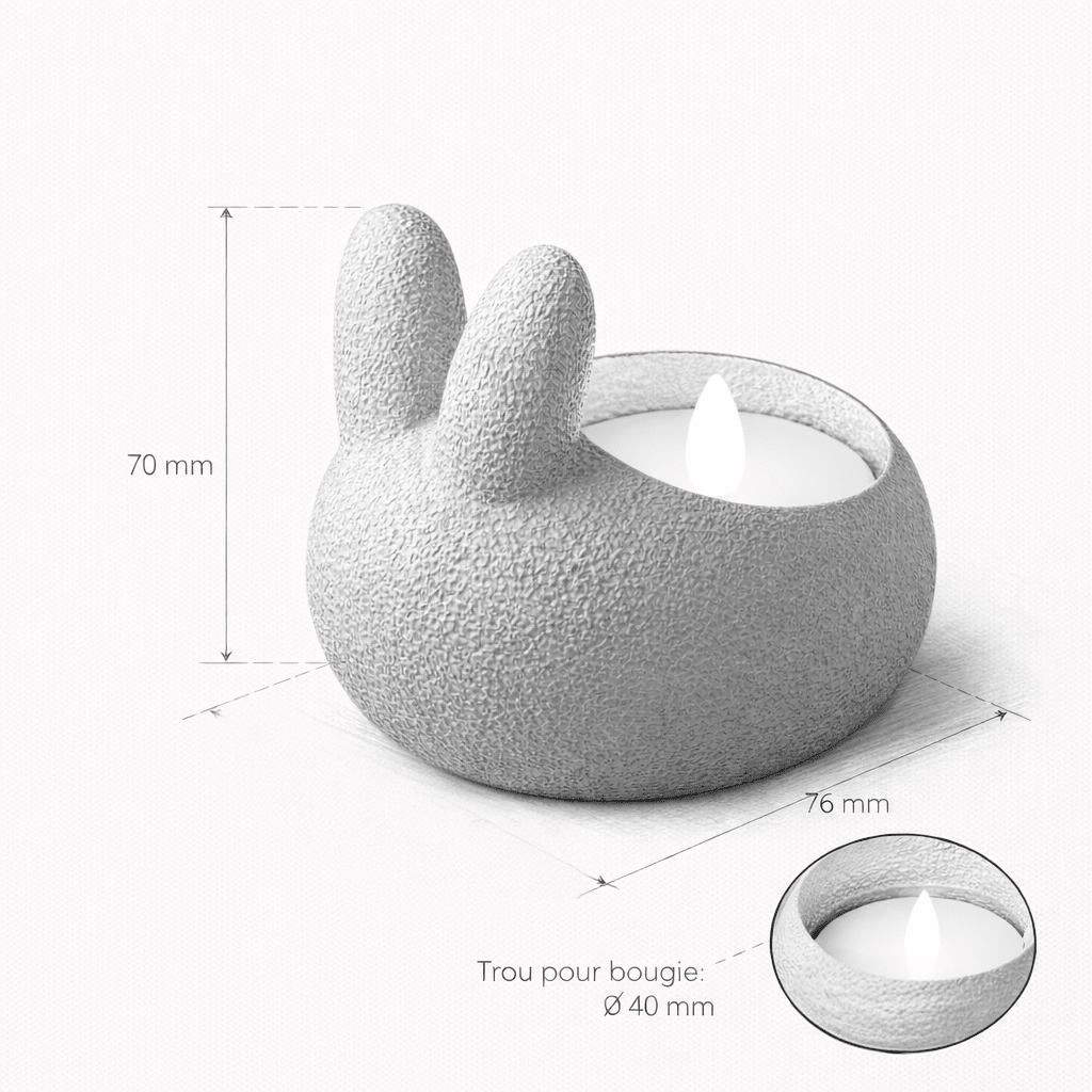 Lapin – Support Bougie LED - DECO ET DESIGN 3D