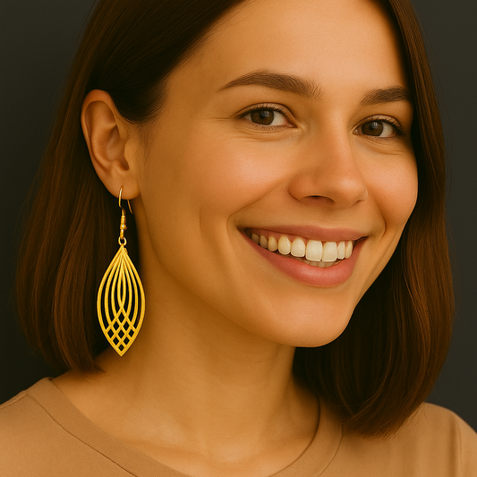 boucles d’oreilles Pluma plume géométrique menthe givrée élégantes