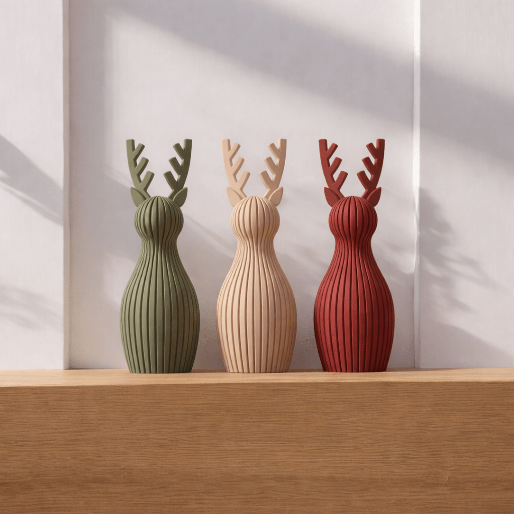 Renne De Noël Japandi 3D Modern - DECO ET DESIGN 3D