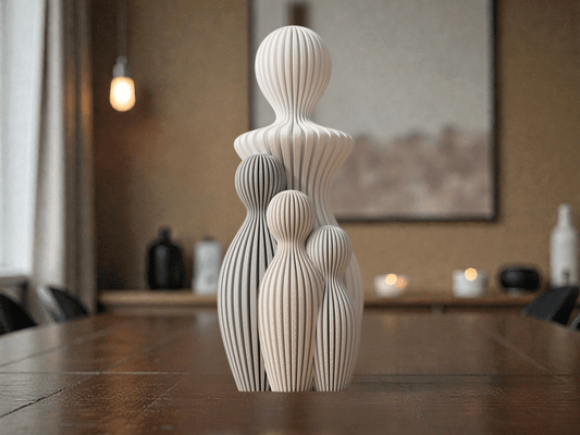 Statue Contemporaine Couple Famille 1 À 4 Enfants Décoration Moderne - DECO ET DESIGN 3D